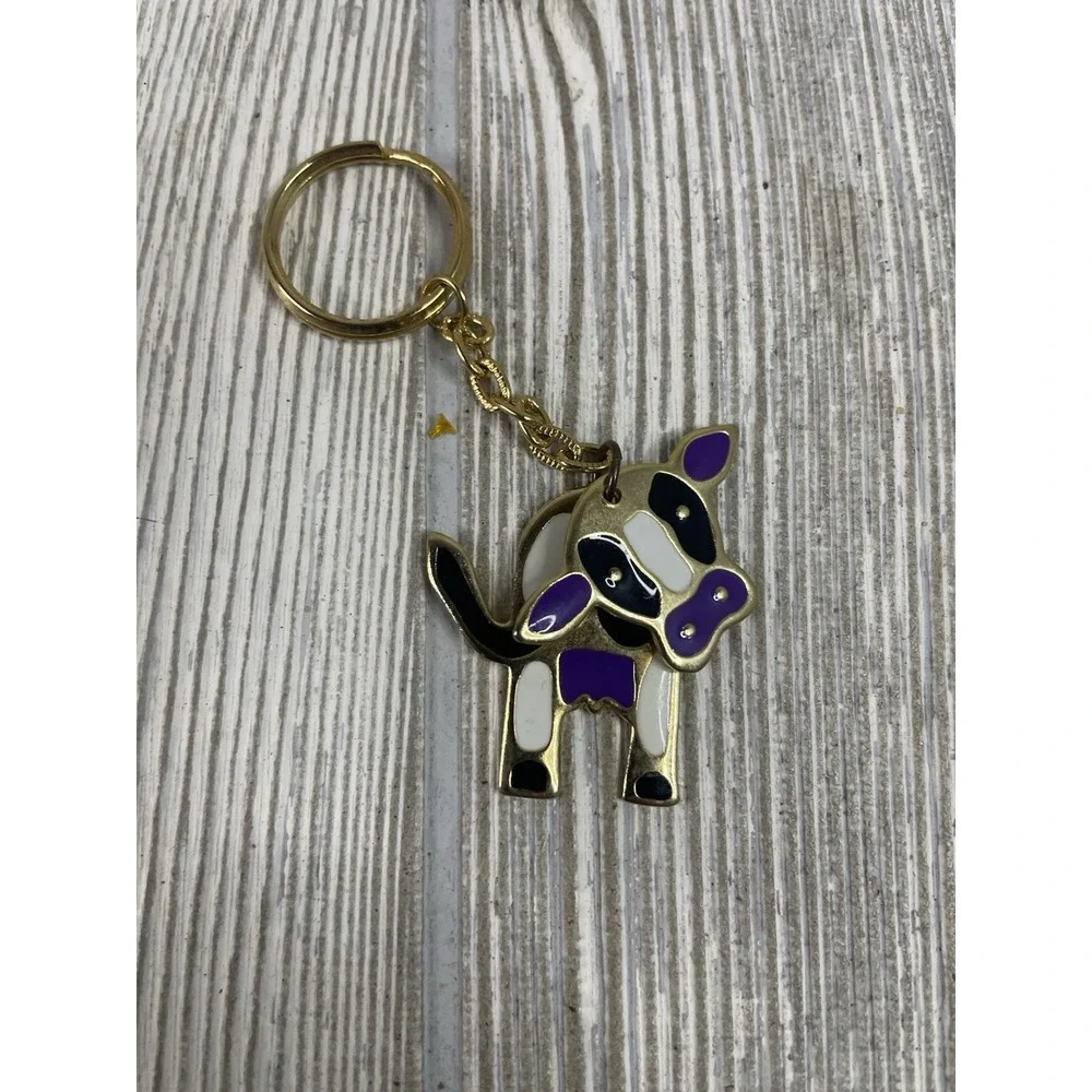 Keychain Lot of 6 Animal Theme Cow Raccoon Monkeys Bear Duck Key Chains Fobs